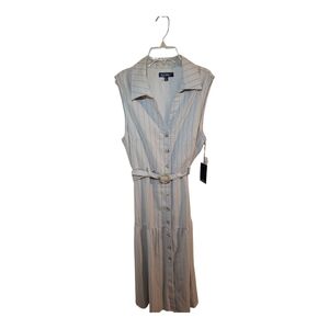 Nicole Miller Women's Striped Cream Midi Dress